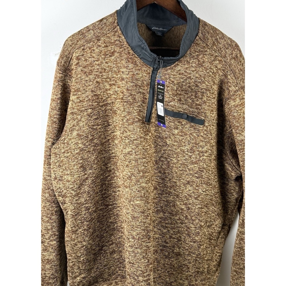 Eddie Bauer Sweater Fleece 1/4 Zip Mens XXL Rust‎ Heather NWT Classic Fit